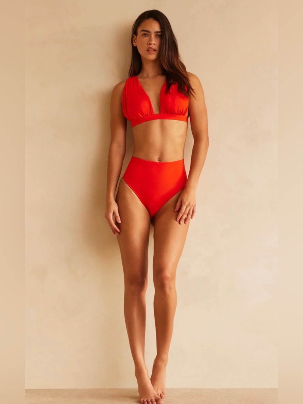Bumpsuit The Edie High-Rise Red V-Plunge Bikini Set